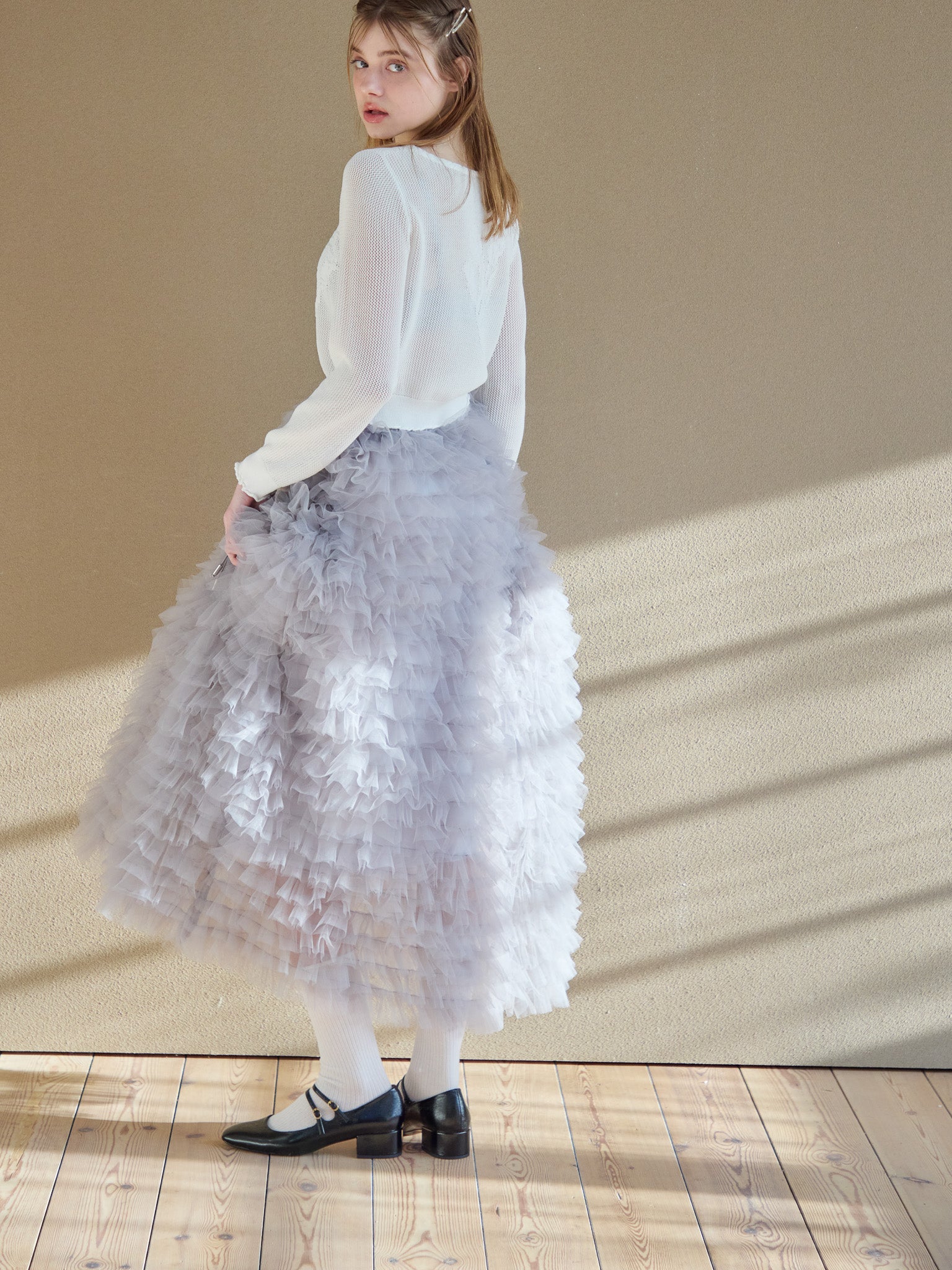 Tulip crochet cardigan ホワイト size:M model:174cm KATERYNA