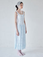 Low switching rose lace dress サックス size:M model:170cm ALICE