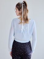 Tulip crochet cardigan サックス size:M model:174cm KATERYNA
