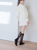 French letter collar wrap mini dress クリーム size:M model:174cm KATERYNA