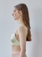Satin bra top ライム size:M model:171cm ANIUTA