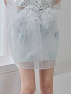 Rose tulle mini skirt ミント size:M model:175cm MARTA