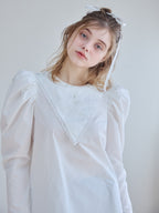 Tulip embroidered volume sleeve blouse ホワイト size:M model:174cm KATERYNA