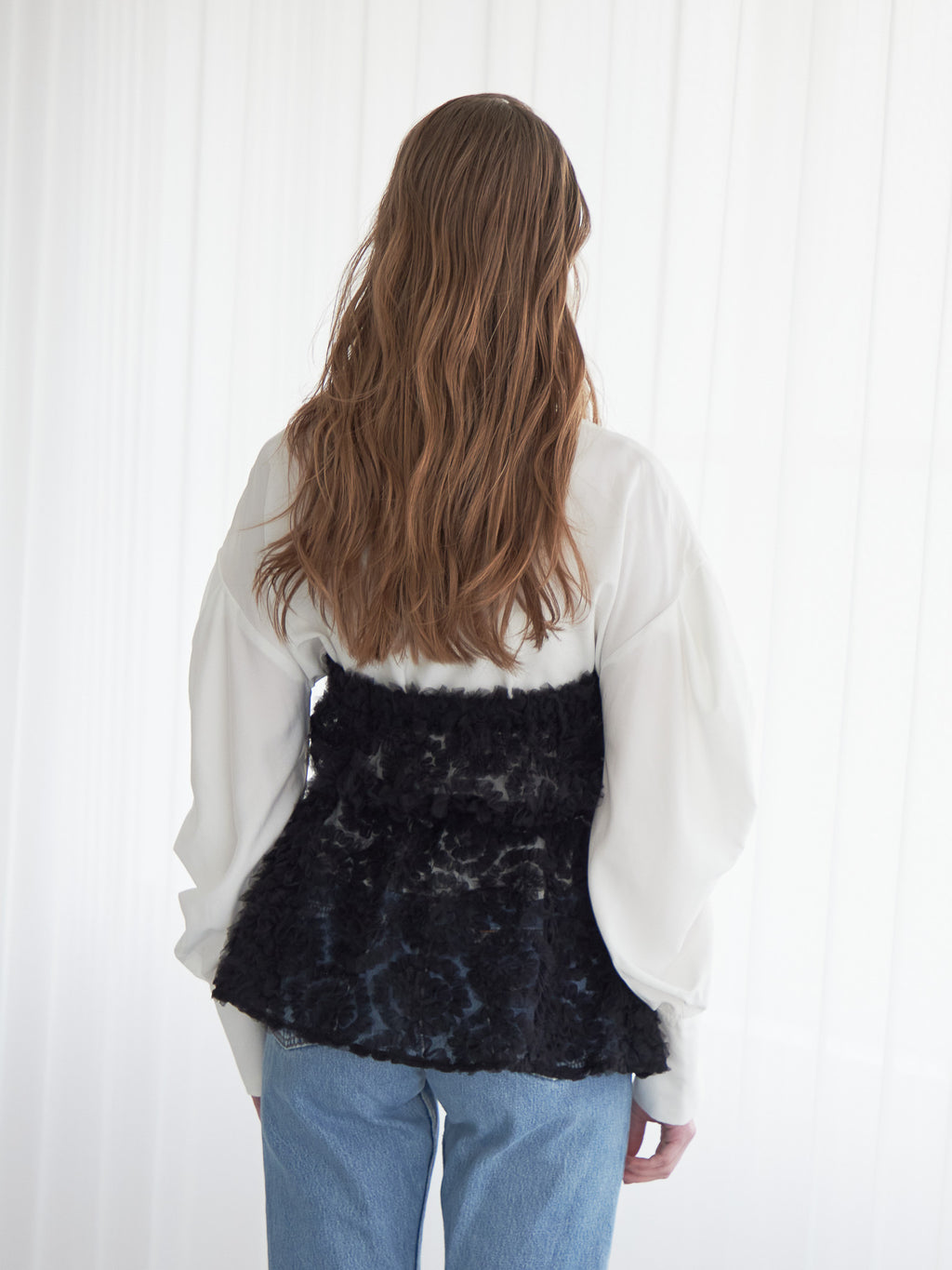 Tulle bare top & shirt set ブラック size:M model:174cm LERA