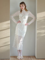 Tulle print dress & bra アイボリー size:M model:174cm KATERYNA