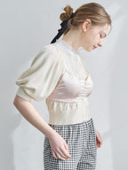 Satin bra top ピンク size:M model:171cm ANIUTA