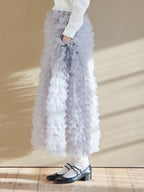 Tulle tiered volume skirt グレー size:M model:174cm KATERYNA