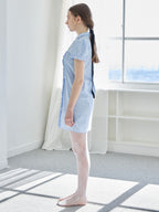 Pintuck mini shirt dress ブルー size:M model:171cm ANIUTA