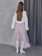 Many rose embroidery cardigan ホワイト size:M model:173cm ALINA