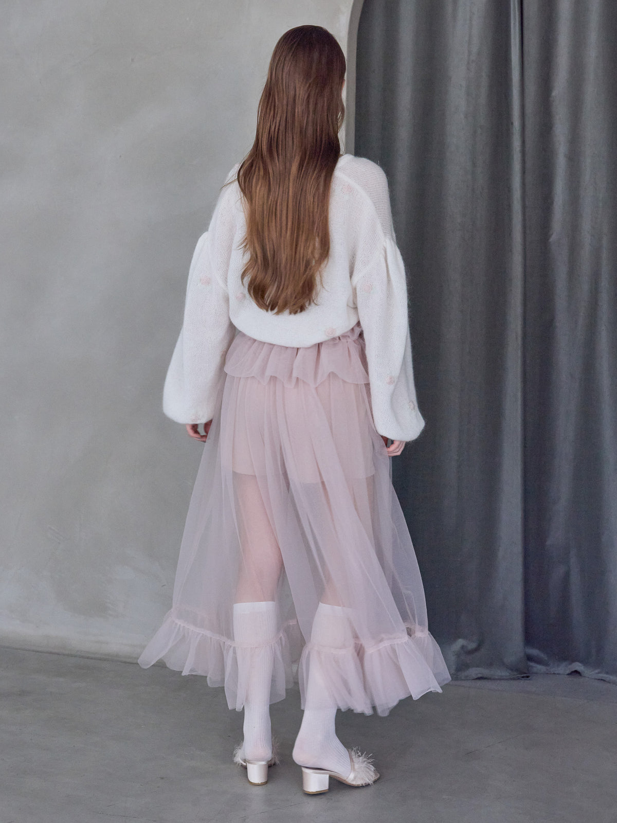 Many rose embroidery cardigan ホワイト size:M model:173cm ALINA