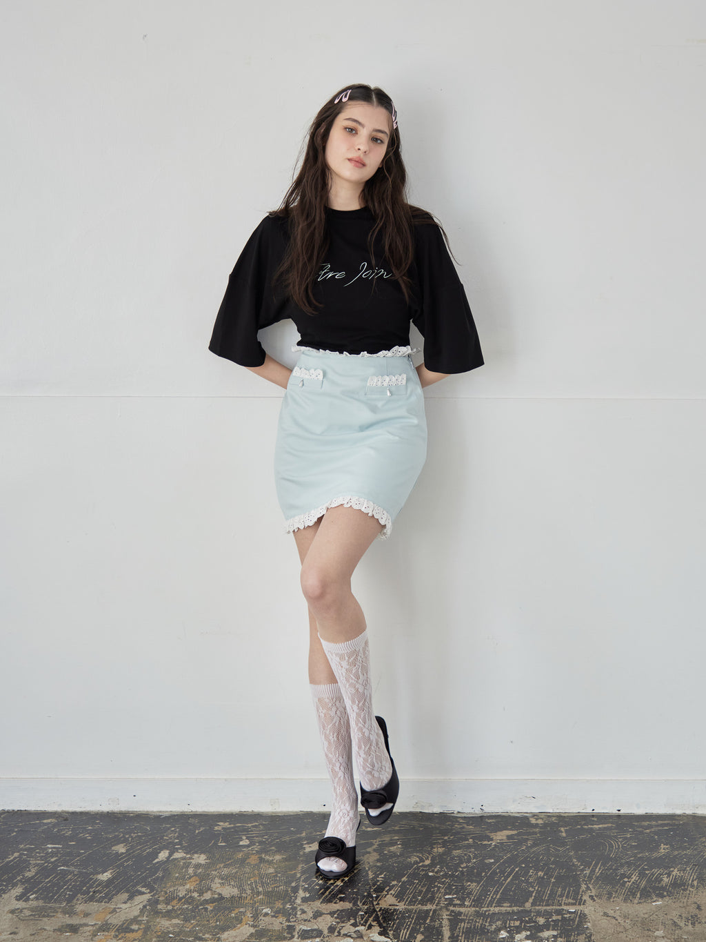 Logo T-shirt dress ブラック size:M model:172cm GINEVRA