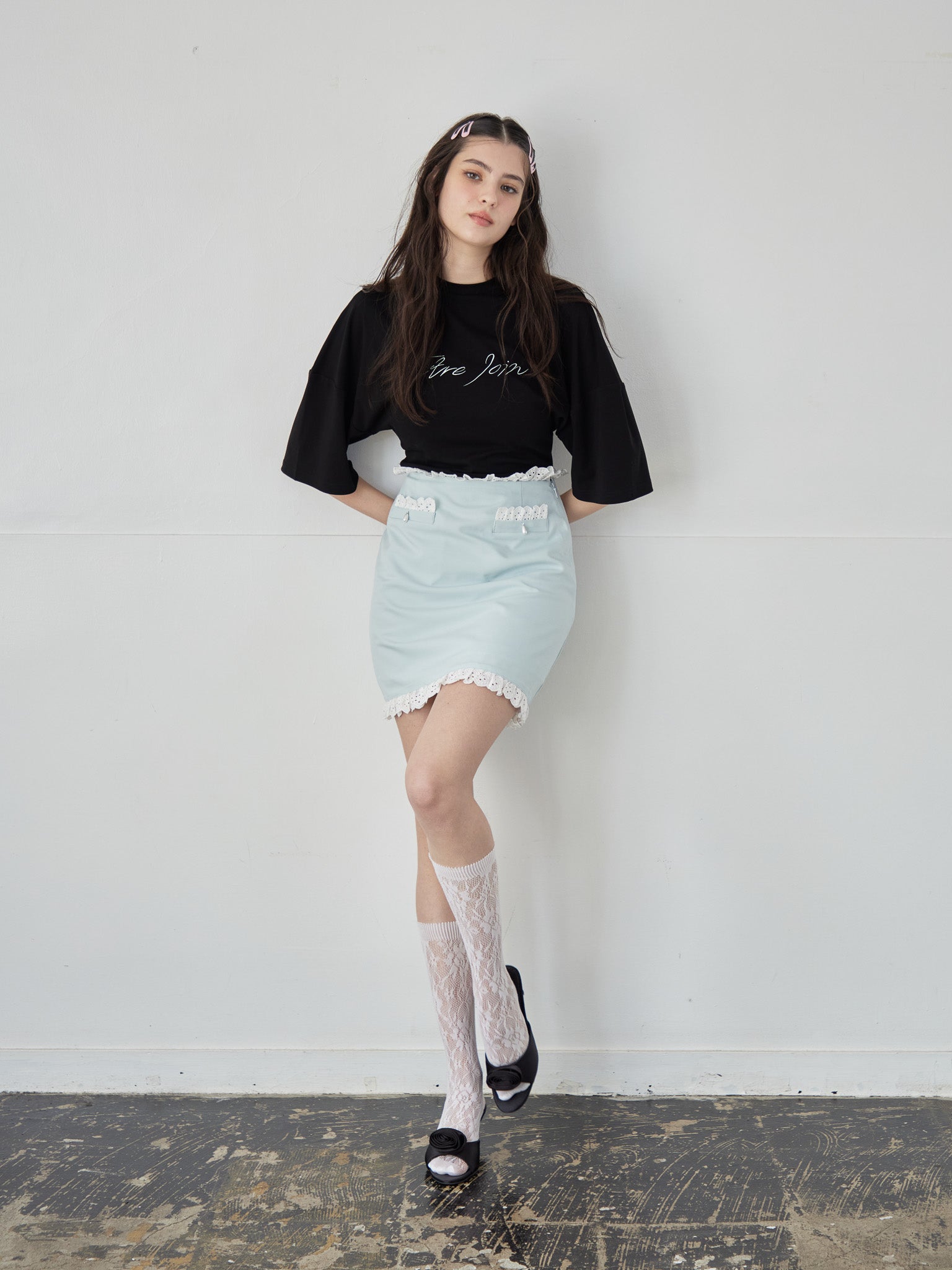 Logo T-shirt dress ブラック size:M model:172cm GINEVRA