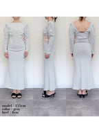 I miss you heart cut dress グレー