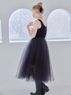 Volume tulle skirt tank dress ブラック size:M model:173cm Olesia