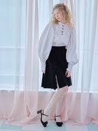 Many ribbon volume sleeve blouse ホワイト size:M model:173cm Olesia