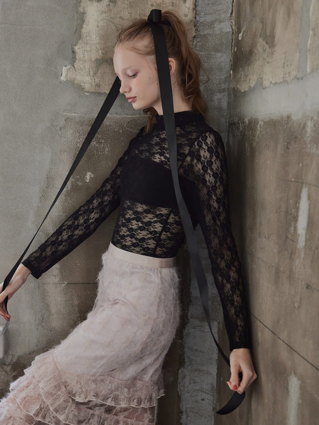 Back open race bodysuit ブラック size:M model:173cm DASHA.G