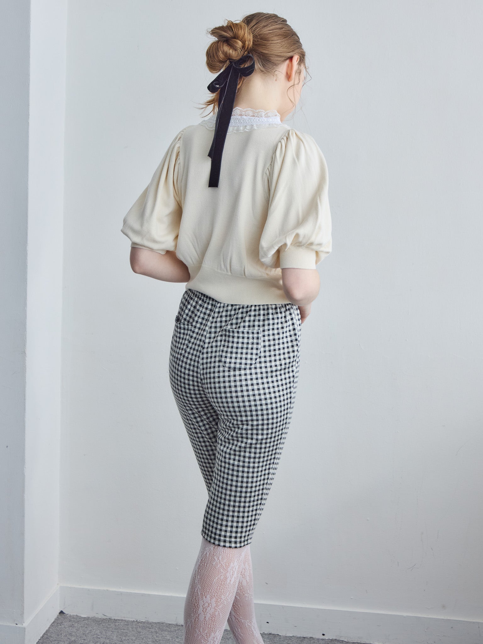 Lace collar puff sleeve cardigan クリーム size:M model:171cm ANIUTA
