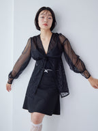 Rose sheer blouse ブラック size:M model:161cm 富樫かなえ