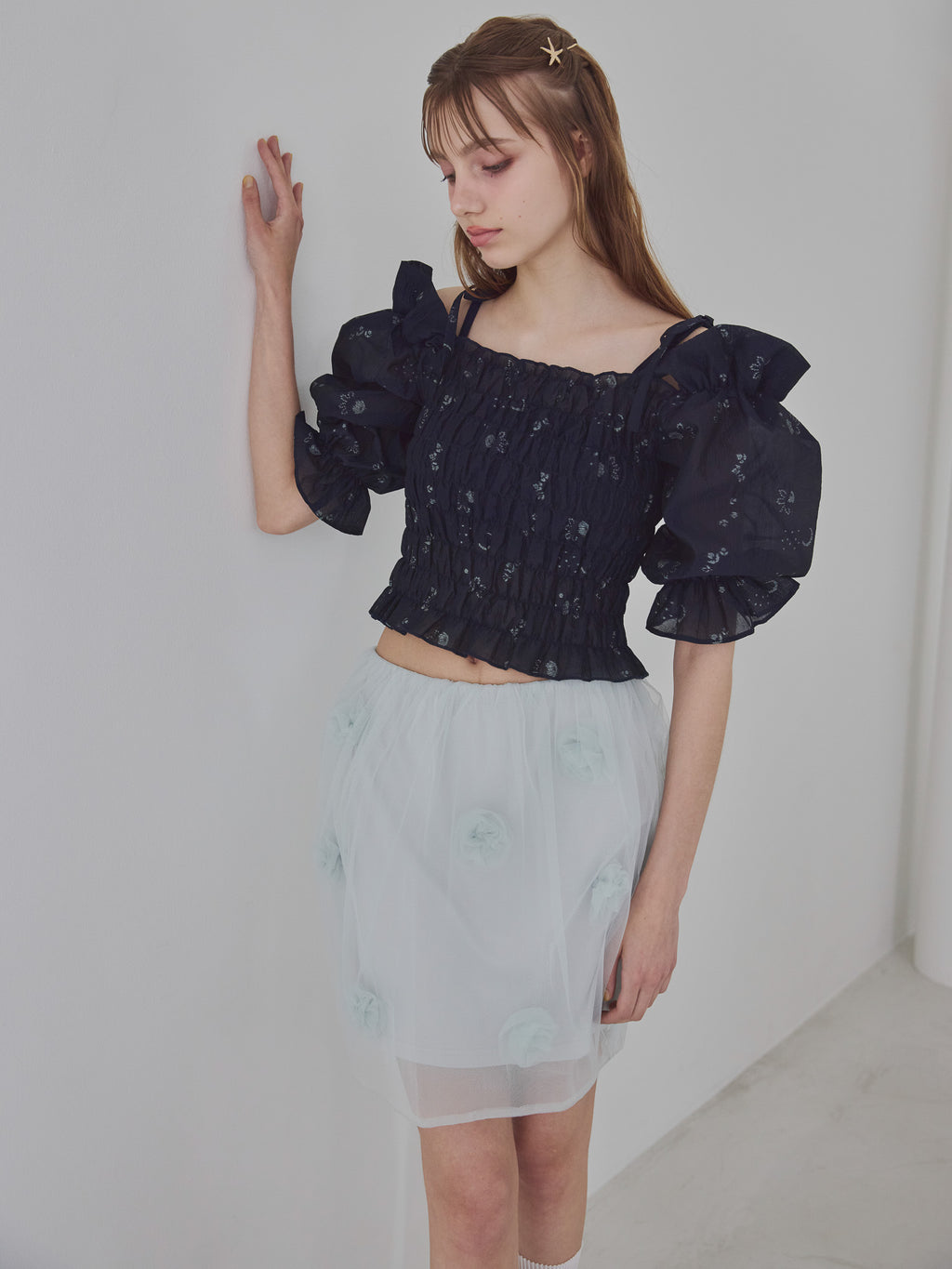 Rose tulle mini skirt ミント size:M model:175cm MARTA