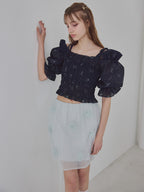 Rose tulle mini skirt ミント size:M model:175cm MARTA