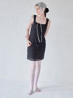 Low belt lace mini dress ブラック size:M model:170cm ALICE