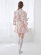 Many rose sweat balloon skirt ピンク size:M model:173cm ALINA