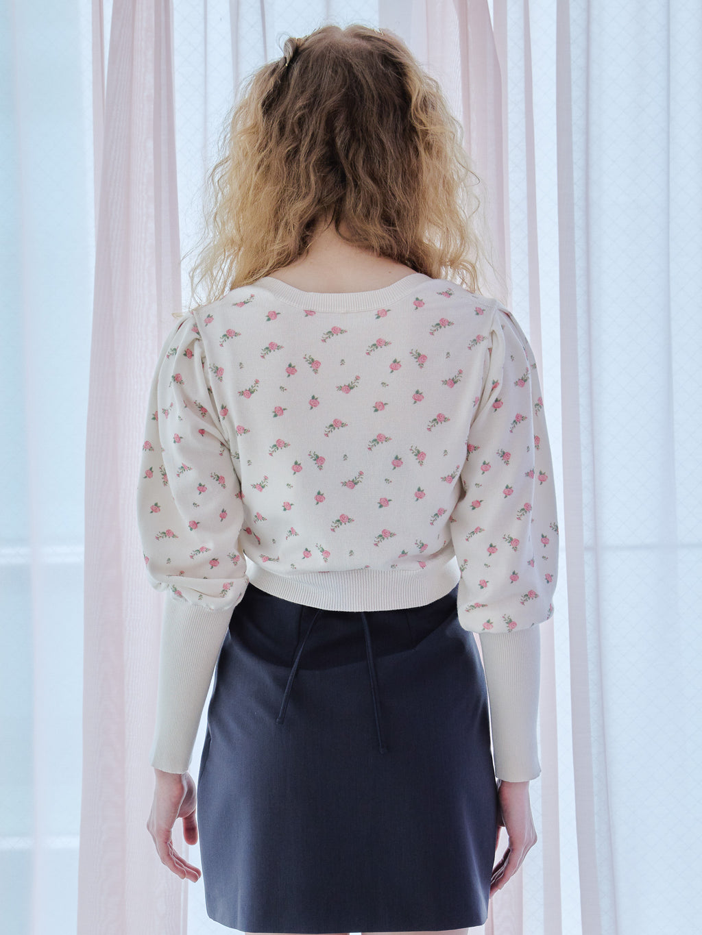Lace lined cardigan ホワイト size:M model:173cm Olesia