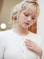 Shell button shaggy cardigan ホワイト size:M model:163cm MINAMI
