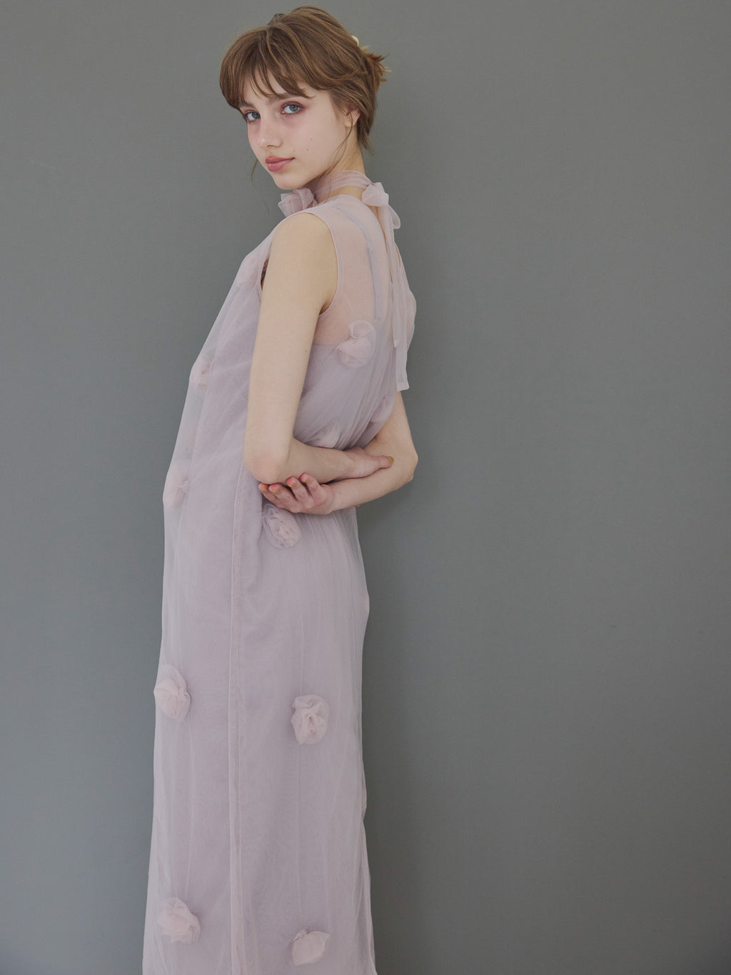Rose tulle dress ピンク size:M model:175cm MARTA
