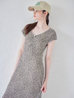 Back open print cut dress ブラウン size:M model:170cm ALICE