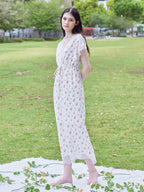 Lace trimming flower dress ピンク size:M model:170cm ALICE