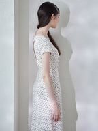 Back open print cut dress ホワイト size:M model:170cm ALICE