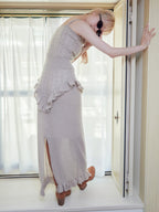 Mohair crochet cami dress モカ size:M model:163cm MINAMI