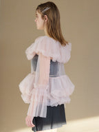 Rose tulle off shoulder blouse ピンク size:M model:174cm KATERYNA