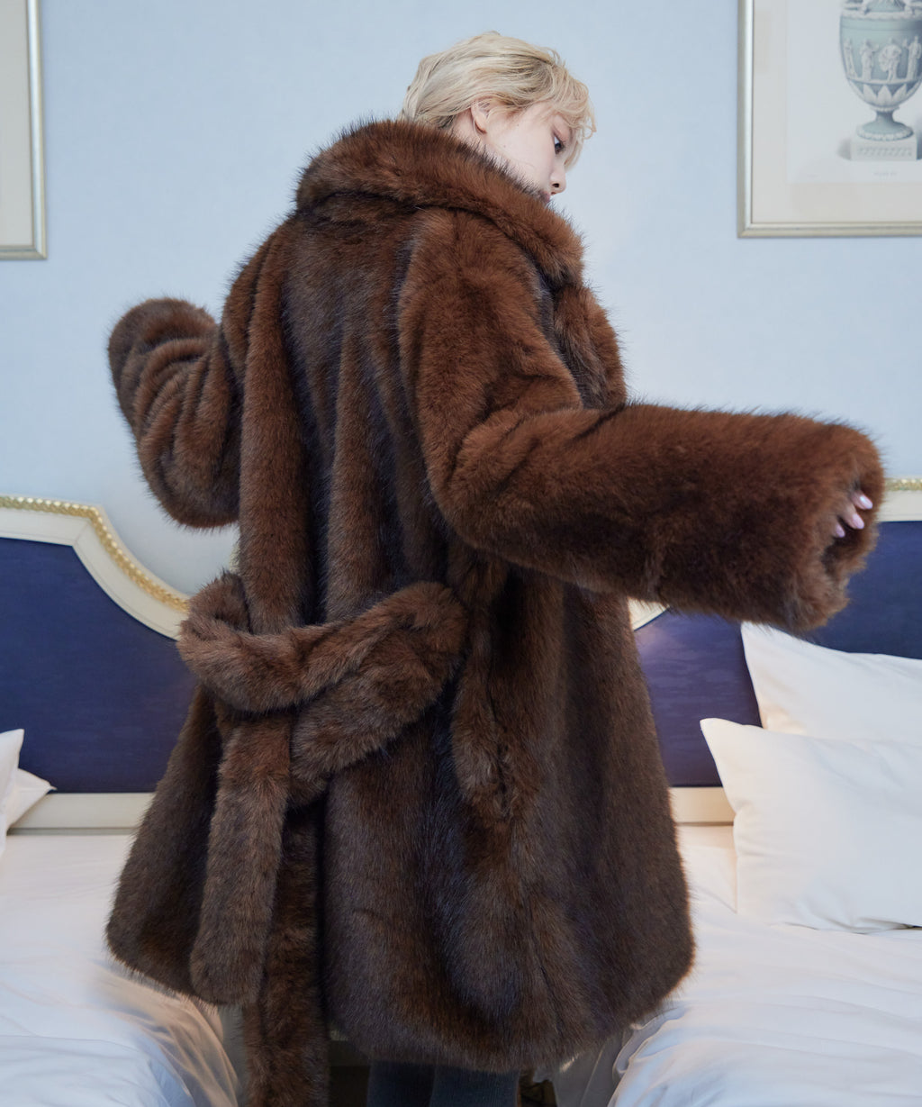 Fur coat ブラウン size:M model:163cm MINAMI
