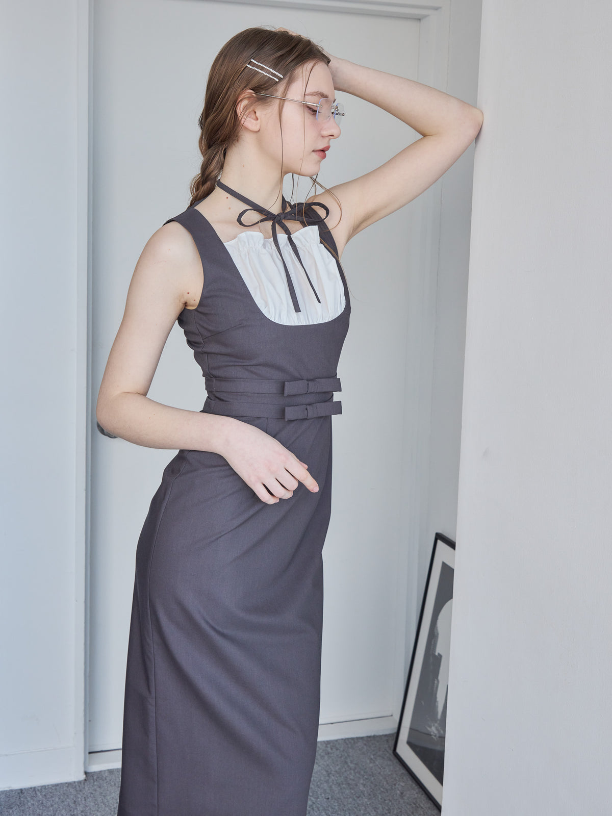 Ribbon waist dress