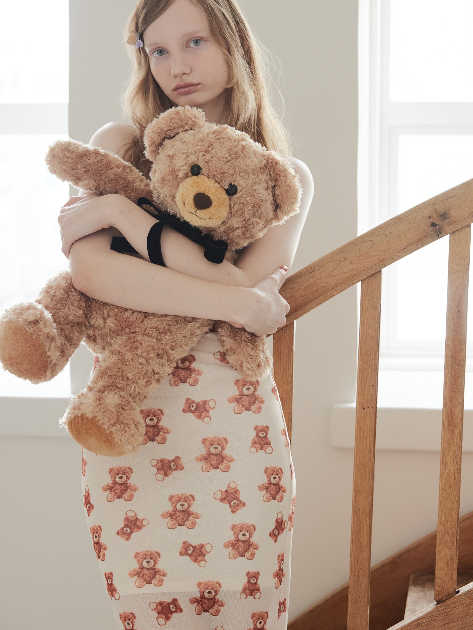 Teddy bear tulle skirt アイボリー size:M model:173cm DASHA.G