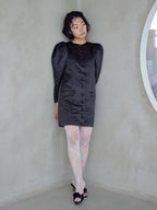 Volume sleeve mini dress ブラック size:M model:161cm 富樫かなえ