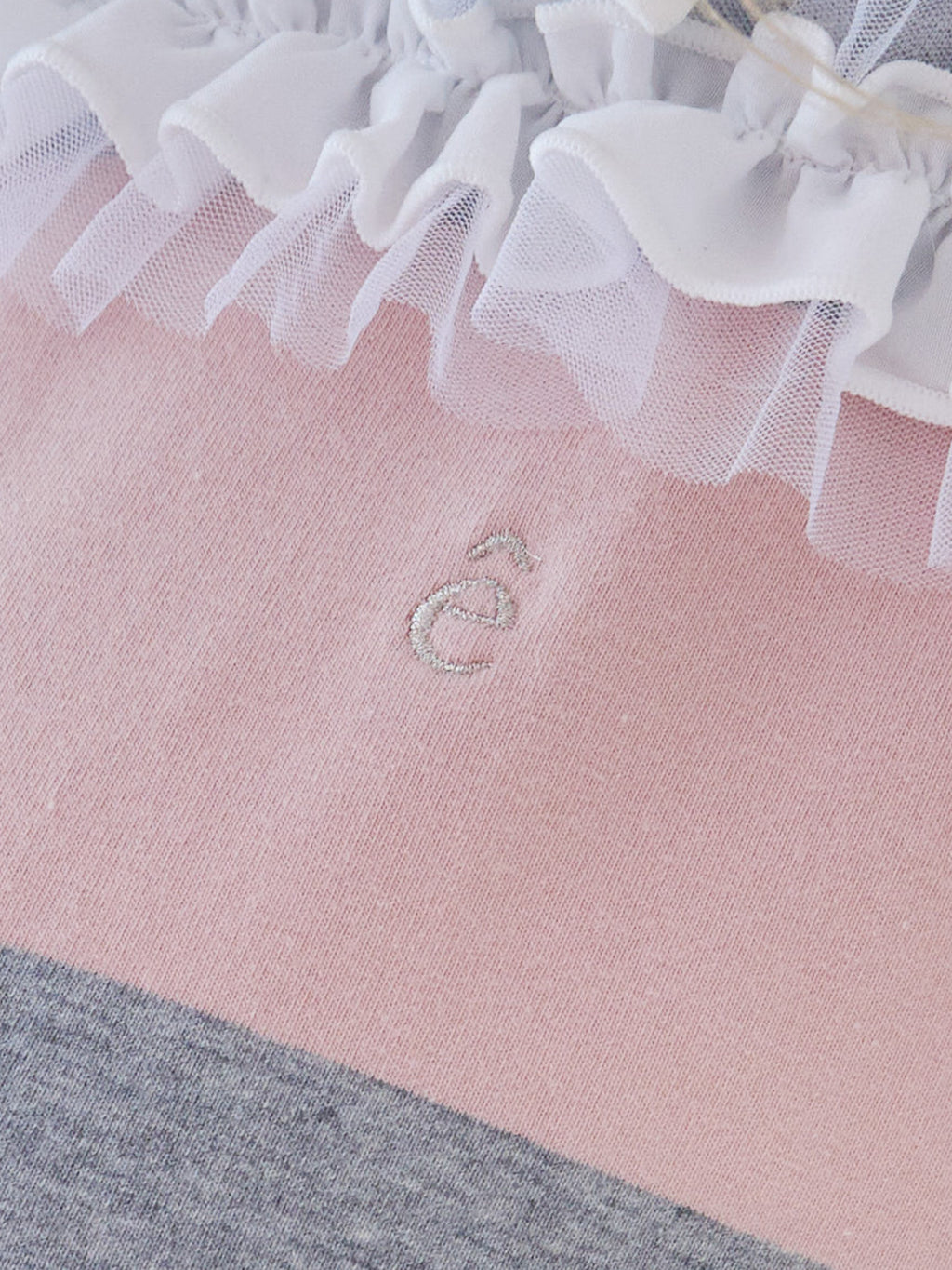 Balloon hem rugby shirt ピンク