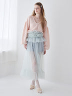 Many rose embroidery cardigan ピンク size:M model:173cm ALINA