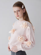 Many rose sweat top ピンク size:M model:173cm ALINA
