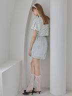 Rose tulle mini skirt ミント size:M model:175cm MARTA