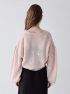 Many rose embroidery cardigan ピンク size:M model:173cm ALINA