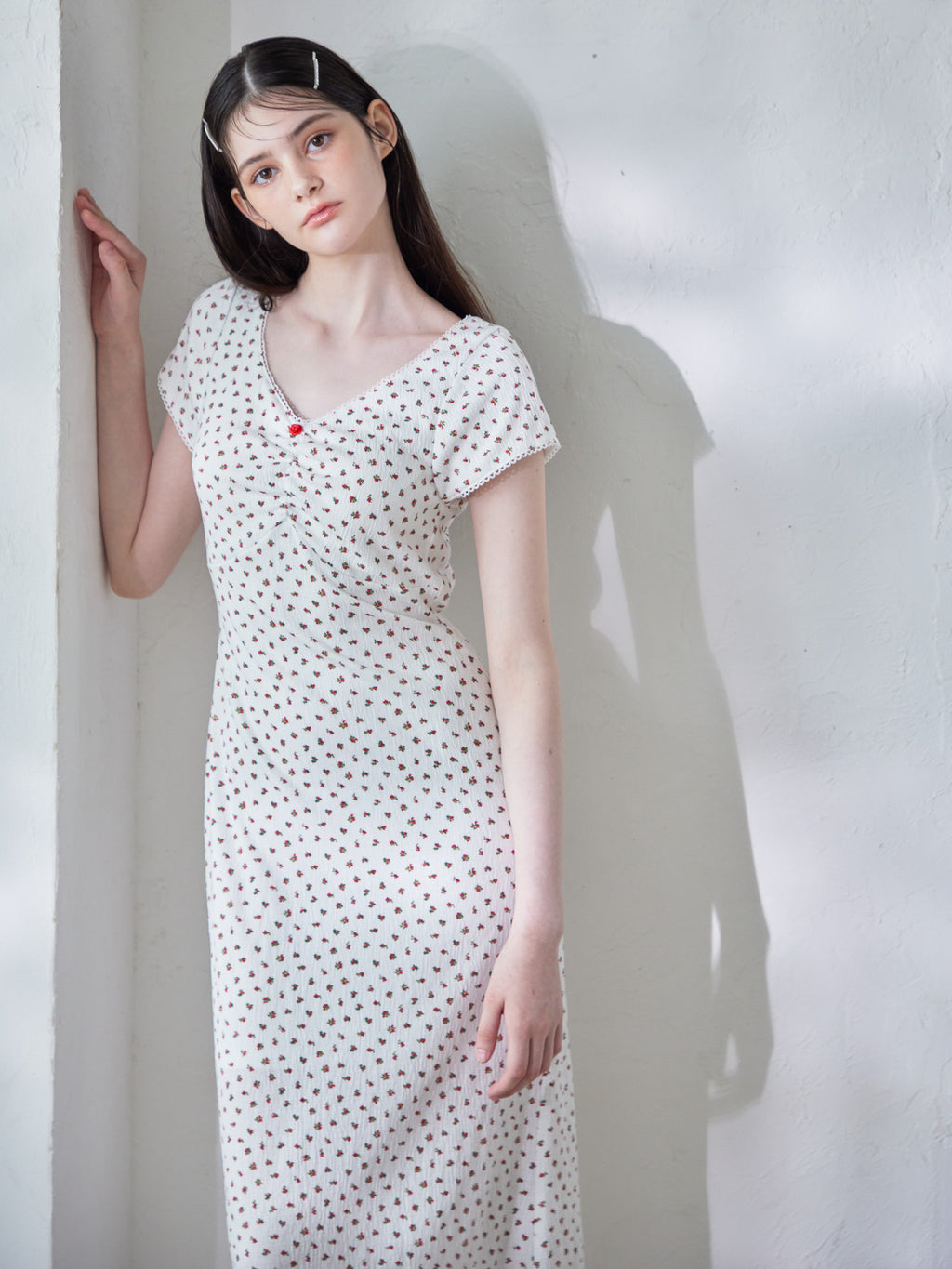 Back open print cut dress ホワイト size:M model:170cm ALICE