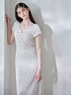 Back open print cut dress ホワイト size:M model:170cm ALICE