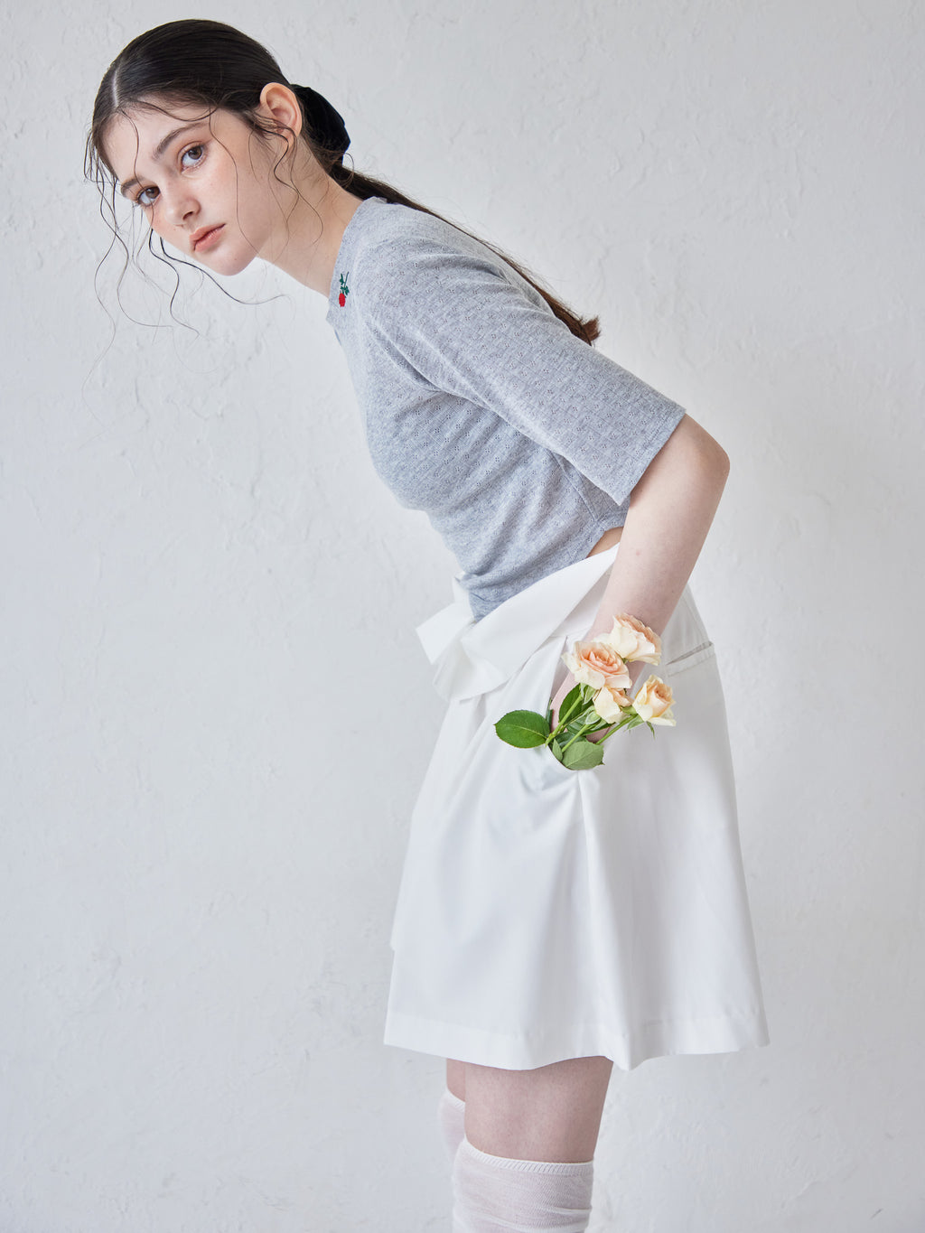High waist volume short pants ホワイト size:M model:170cm ALICE
