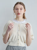 Lace collar puff sleeve cardigan クリーム size:M model:171cm ANIUTA