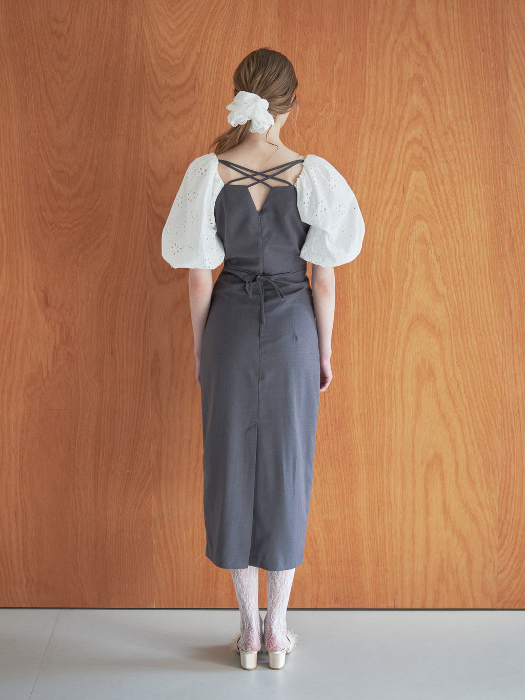 embroidered scarf dress グレー size:M model:174cm LERA
