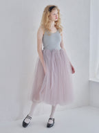 Volume tulle skirt tank dress グレー size:M model:173cm Olesia