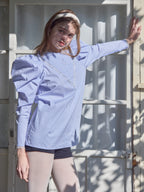 Tulip embroidered volume sleeve blouse ストライプ size:M model:174cm KATERYNA